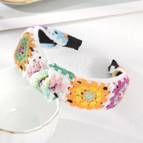 Boho Floral Crochet Colorful Headband main image 4